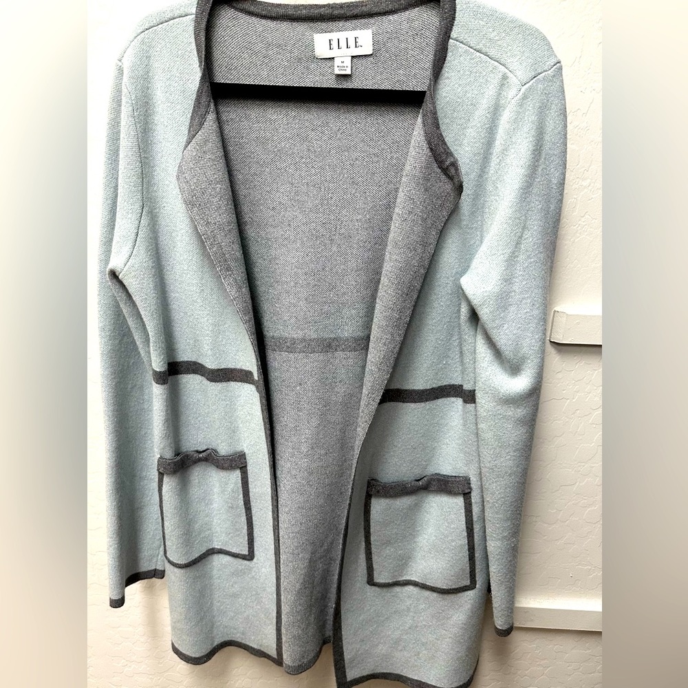 Elle sweater jacket. Women’s. Light Blue, size M. EUC